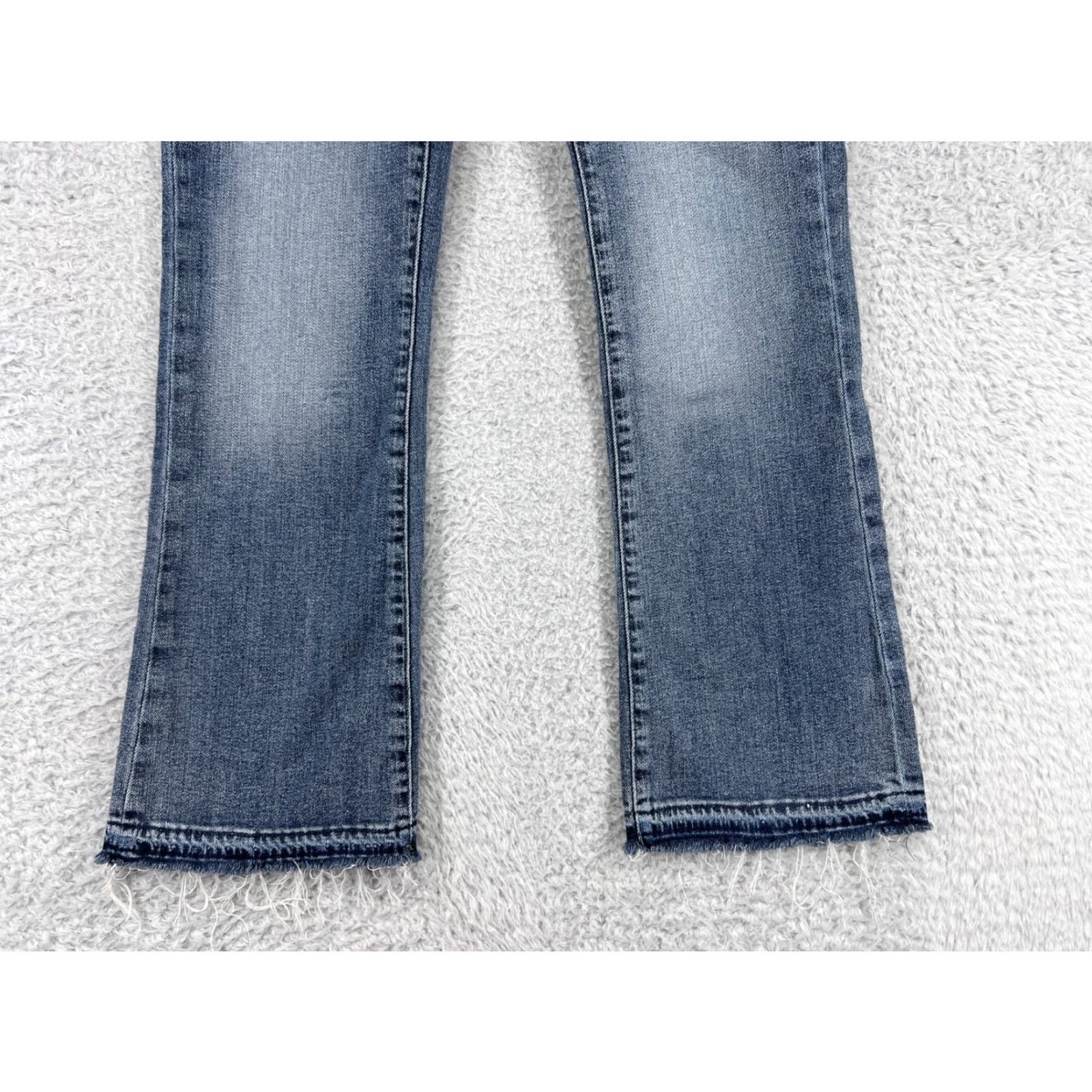 Vintage Rock & Republic Pants Womens 12 Blue Denim Bootcut Raw Hem Med Wash Western Size 34" / US 12 / IT 48 - 5 Thumbnail