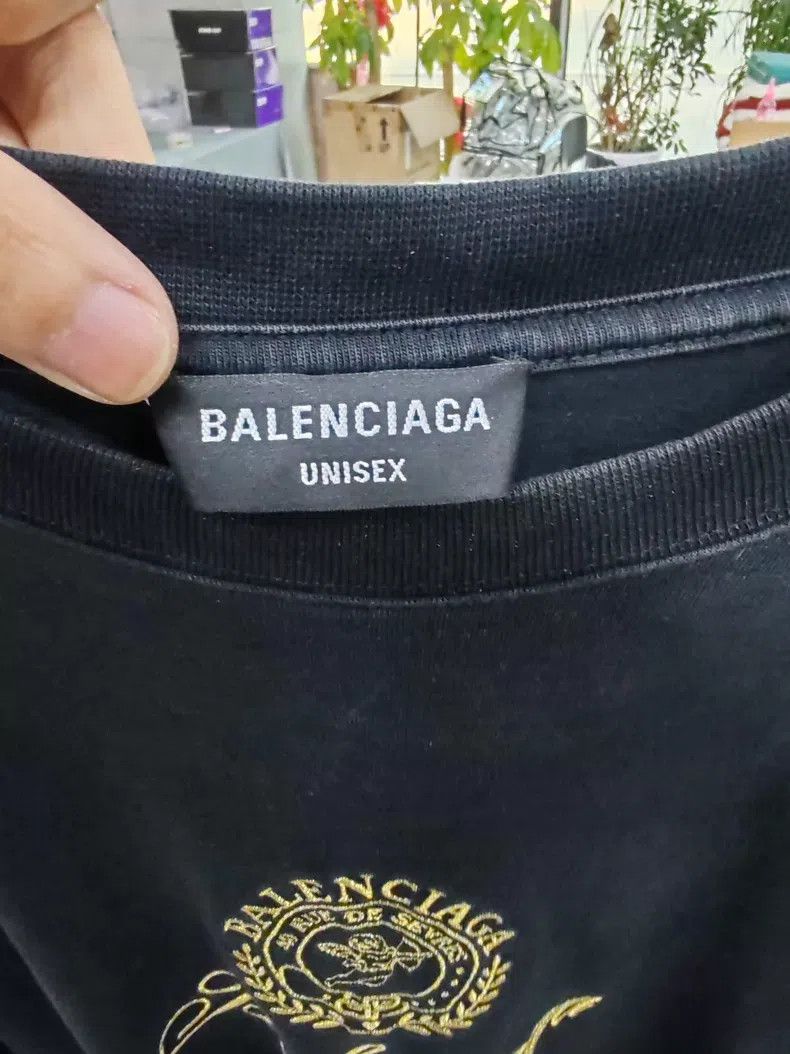 Balenciaga Balenciaga Black Embroidered Logo Short Sleeve T-Shirt Size US M / EU 48-50 / 2 - 3 Thumbnail