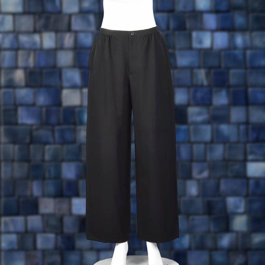 パンツ 90s ISSEY MIYAKE wool wide slacks pants VINTAGE Issey Miyake Pants Wide Leg Wool Black Large 1990s