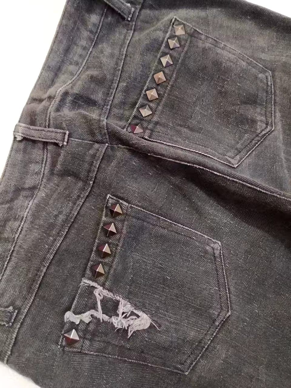 Japanese Brand Japanese BPN Distressed Patchwork flare studded Pants Size US 29 - 9 Thumbnail