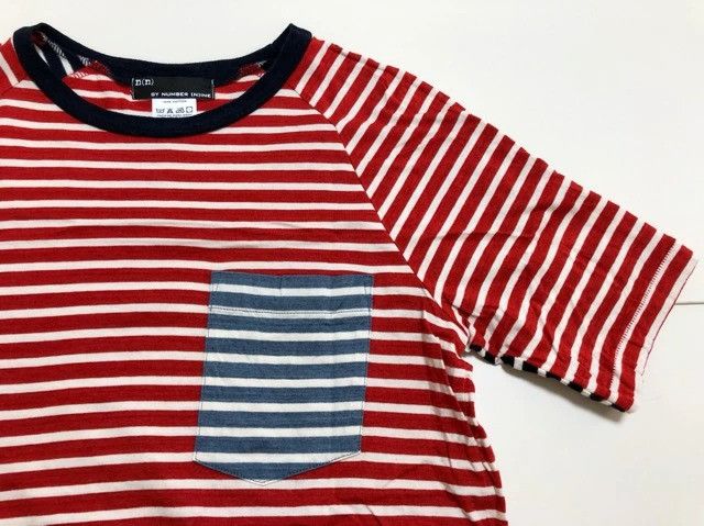 Number (N)ine NUMBER NINE CONTRAST STRIPE POCKET TEE T SHIRT Size US M / EU 48-50 / 2 - 2 Thumbnail