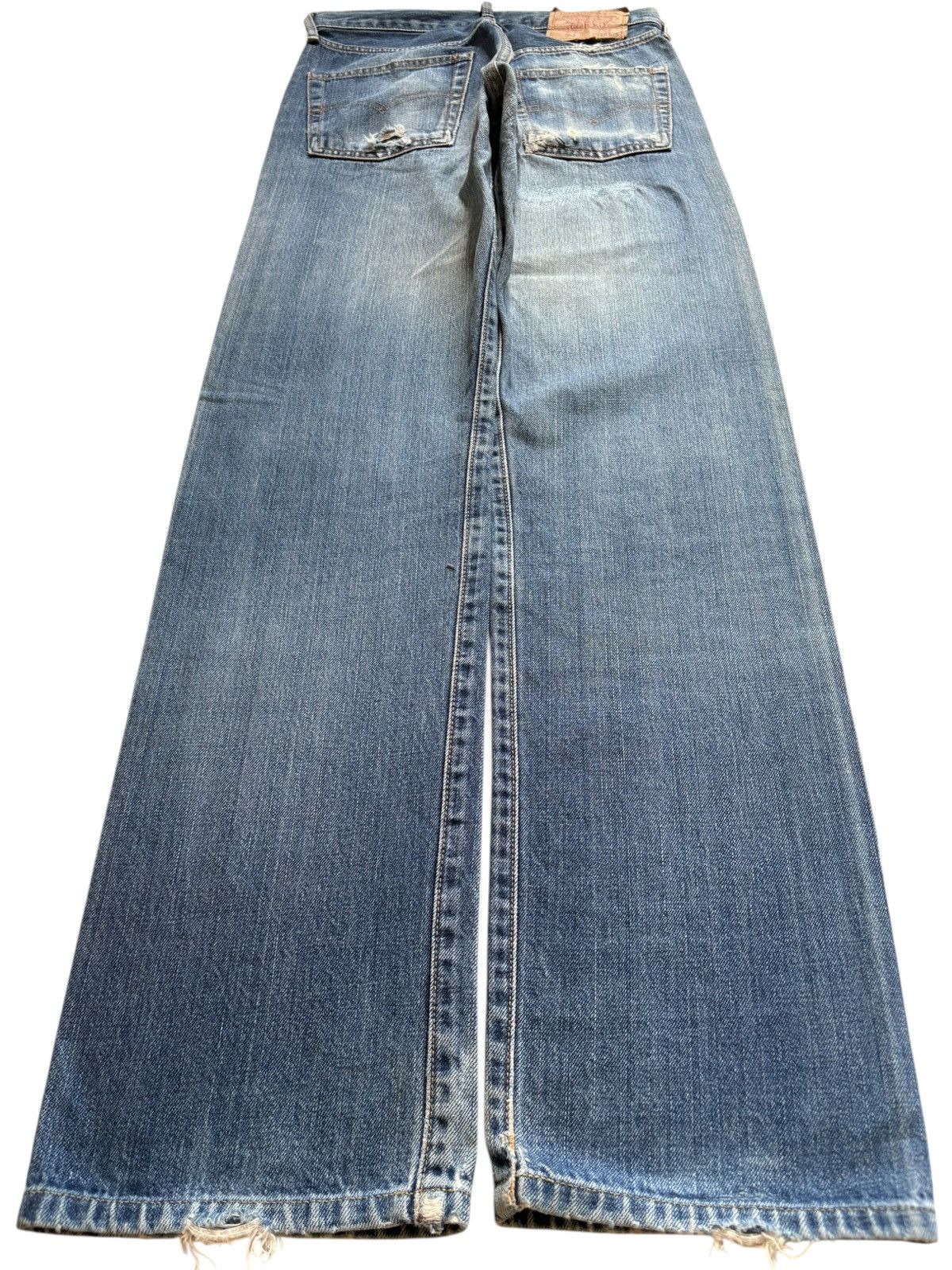 Levi's Vintage 80s Levis 502 Big E Selvedge Mud Wash Distress Jeans Size US 28 / EU 44 - 2 Thumbnail