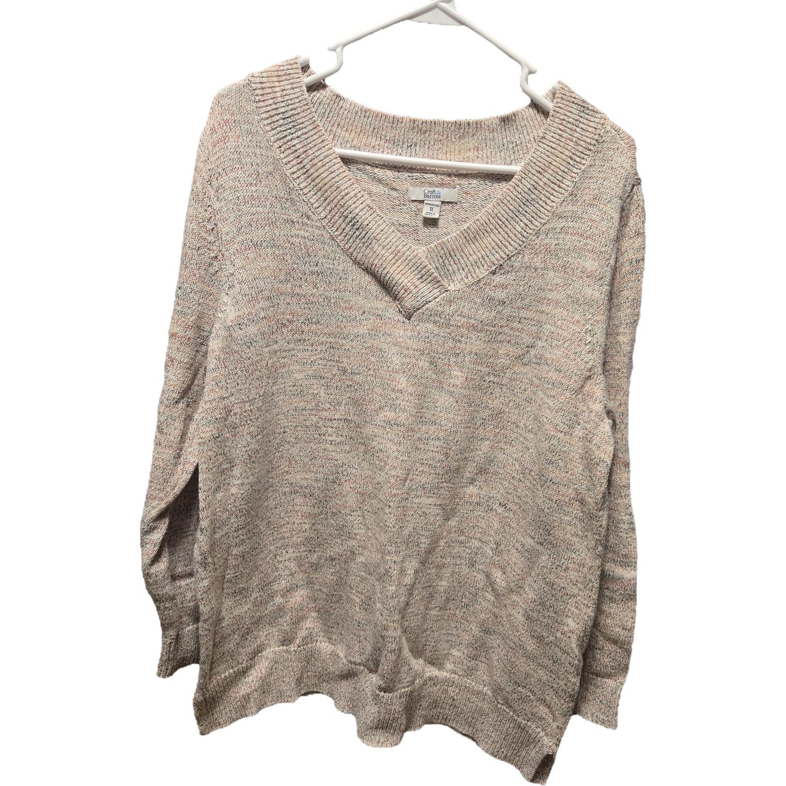 Croft & Barrow Croft & Barrow Women's Plus 1X Marled V-Neck Sweater Size XL / US 12-14 / IT 48-50 - 2 Thumbnail