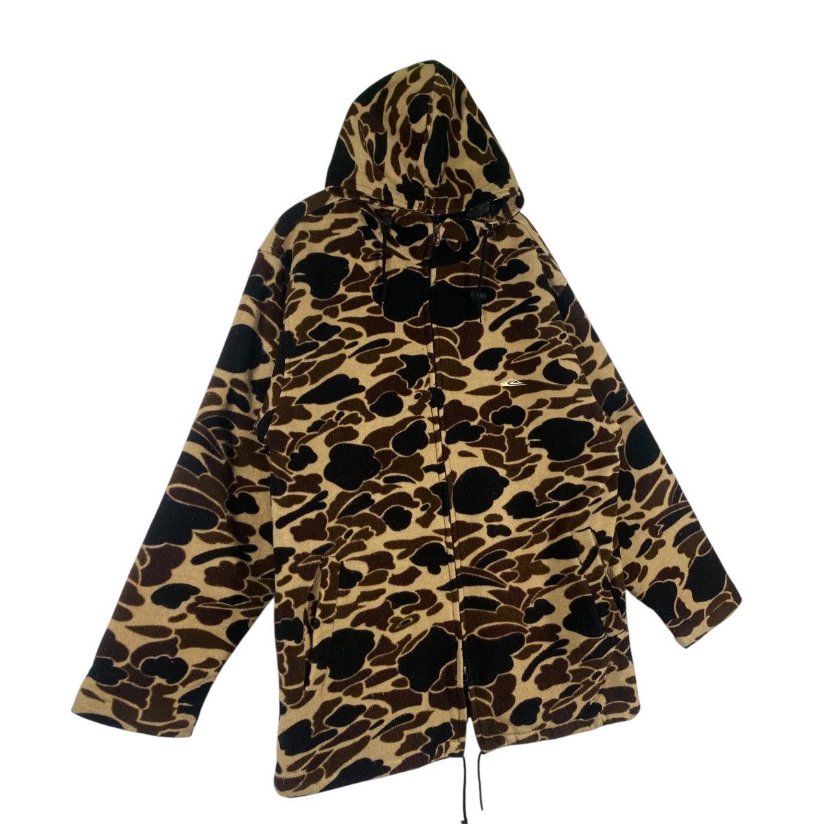 Quiksilver Vintage Quiksilver Duck Camouflage Hoodie Fleece Zipper Size US L / EU 52-54 / 3 - 3 Thumbnail