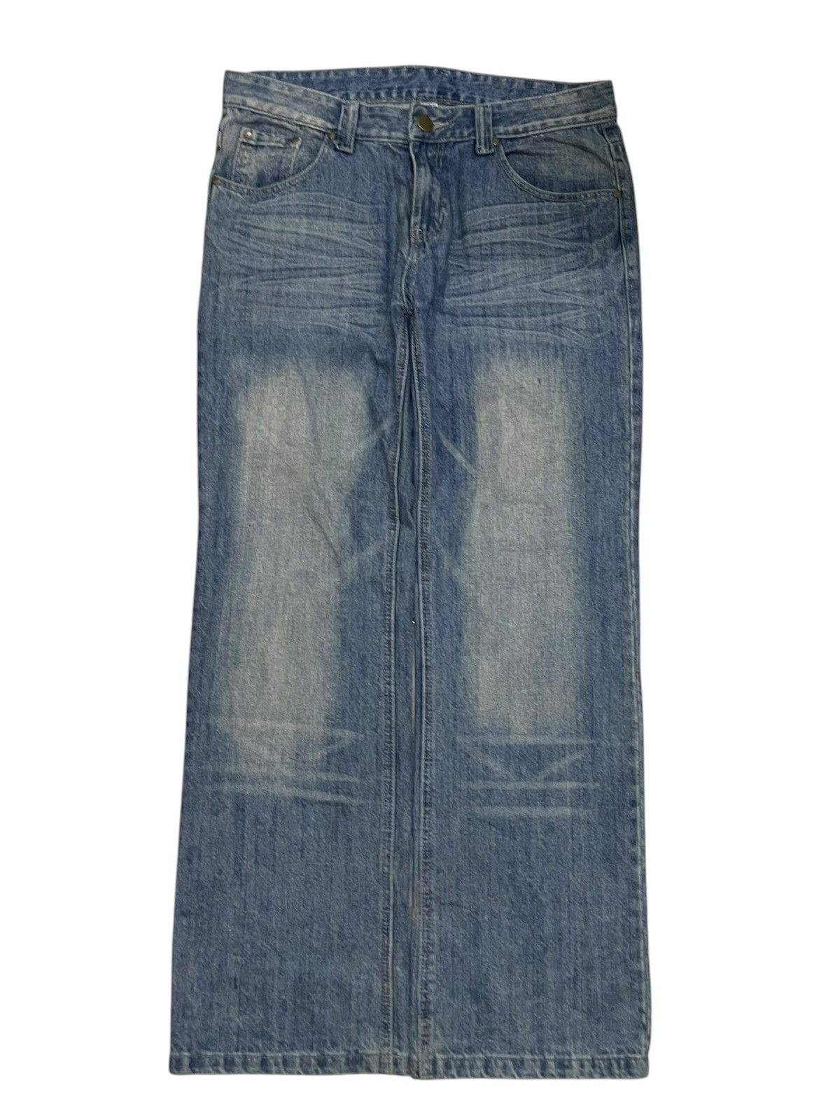 The Unbranded Brand Unbranded Embroidered Skull Distressed Jeans Size US 35 - 2 Thumbnail