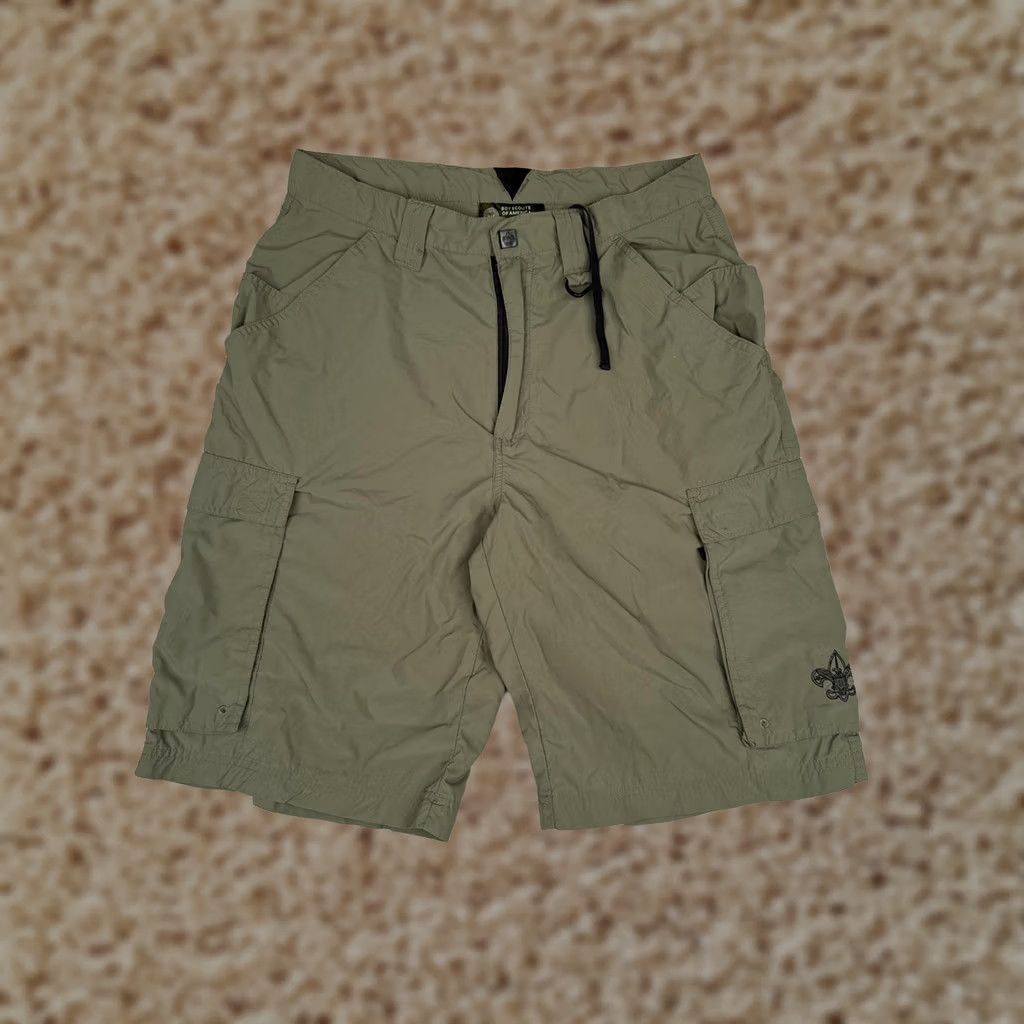 Vintage Boy Scouts Of America Shorts Mens Small Green Cargo Centennial Nylon Short Nyl Size US 29 - 1 Thumbnail