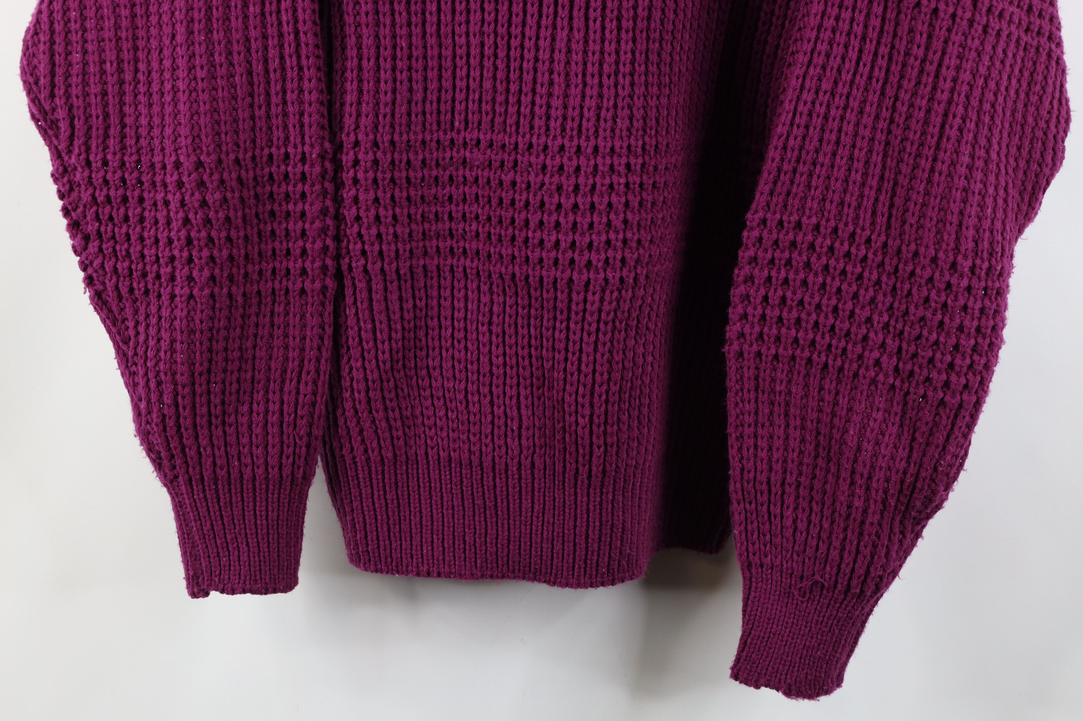 Vintage Vintage 90s Streetwear Ribbed Knit Crewneck Sweater Purple Size US M / EU 48-50 / 2 - 3 Thumbnail