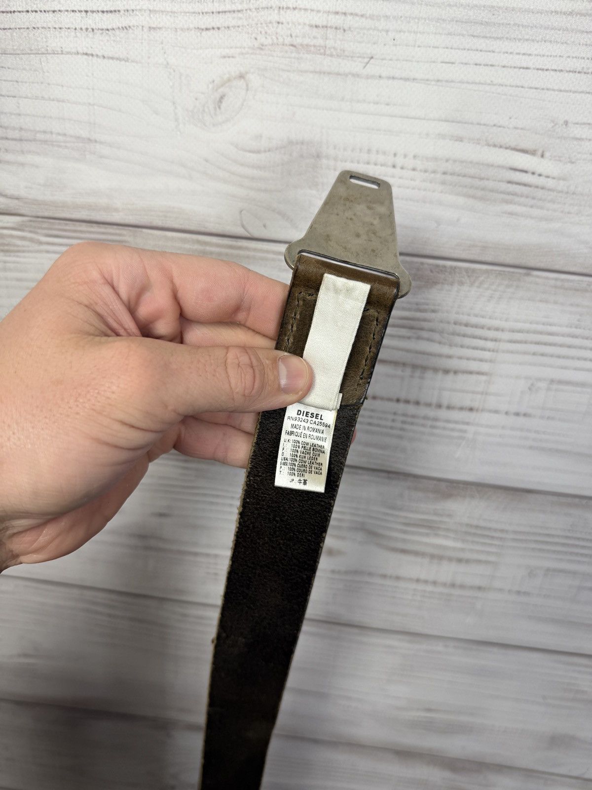 Diesel Y2K Diesel Belt Leather Metal Logo Japanese Size ONE SIZE - 13 Thumbnail