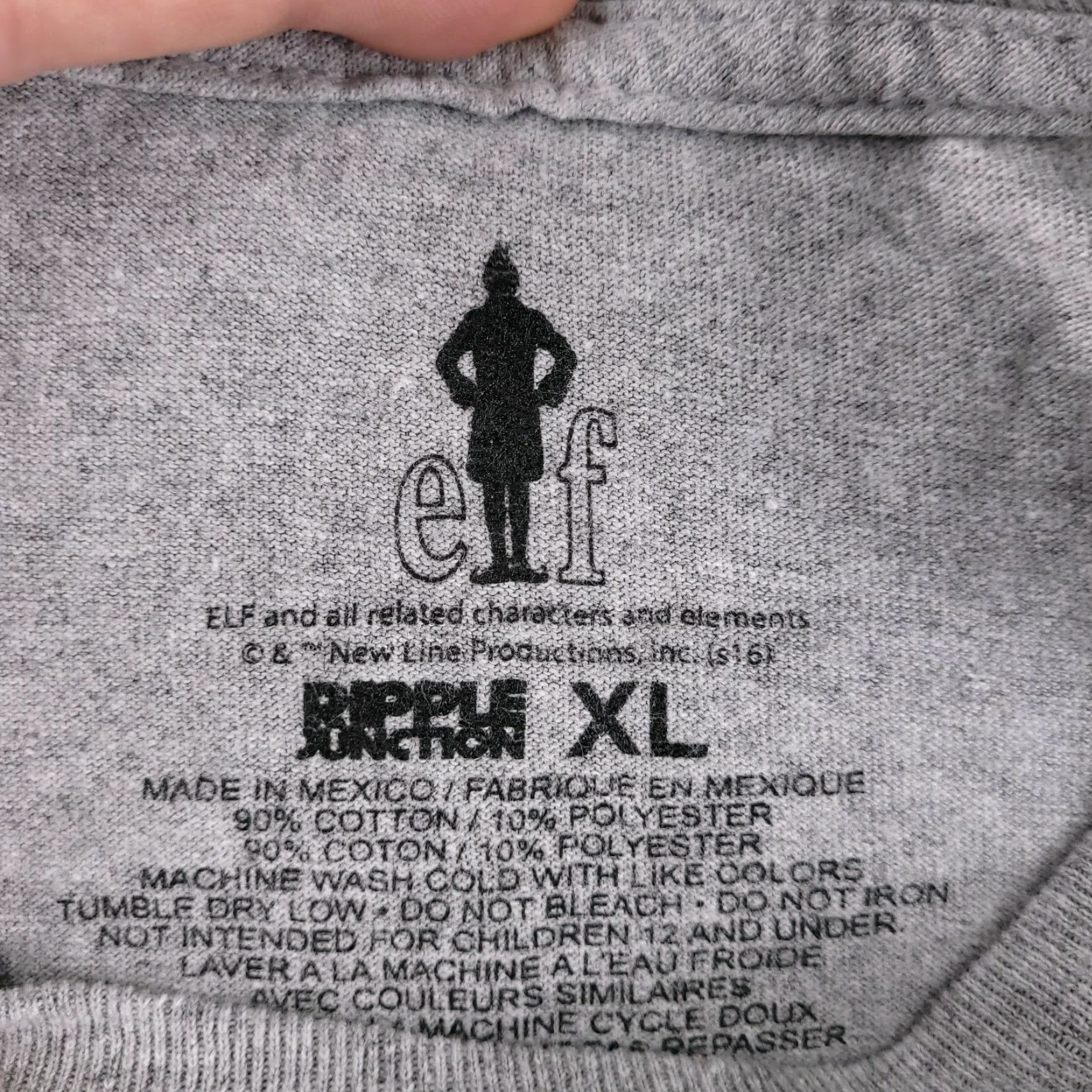 Ripple Junction Elf Shirt Men's XL Gray Crewneck Christmas Short Sleeve Ripple Will Ferrell Size US XL / EU 56 / 4 - 5 Thumbnail