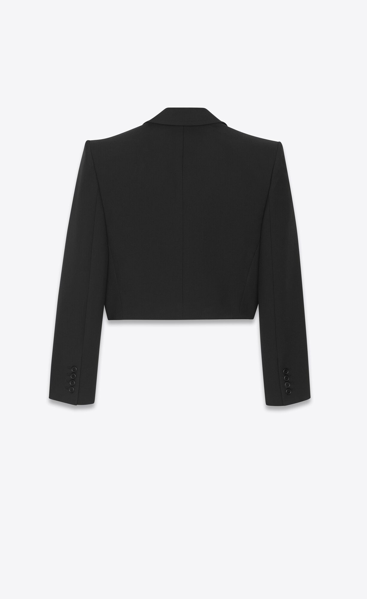 Saint Laurent Paris o1s1wg111124 Open Cropped Jacket in Wool Gabardine in Black Size S / US 4 / IT 40 - 2 Thumbnail