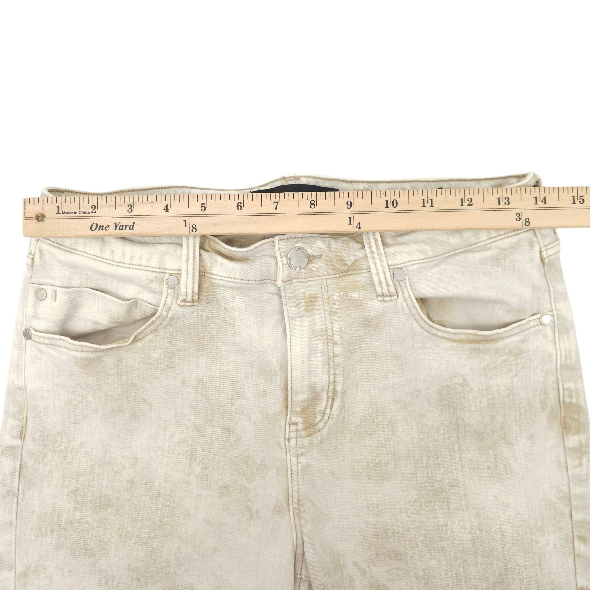 Other Liverpool Hannah Tie Dye Crop Jeans Women 10/30 Biscuit Tan Size 28" / US 6 / IT 42 - 3 Thumbnail