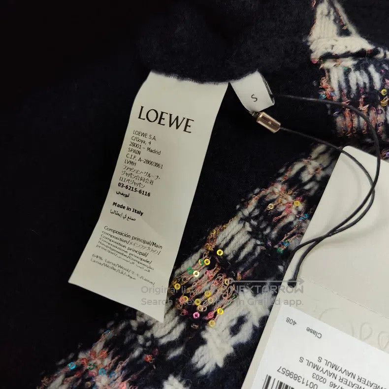 Loewe Loewe Fair Isle Sequin Sweater, Wool Cardigan Size S / US 4 / IT 40 - 7 Thumbnail