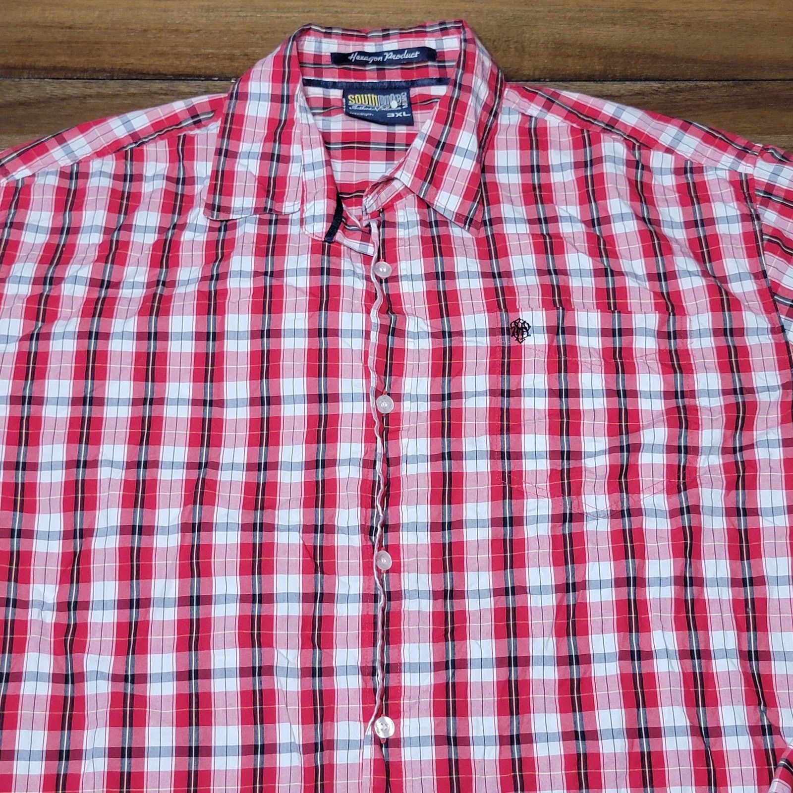 Southpole SouthPole LS Red Plaid Full Button Shirt - Size 3XL Size US XXL / EU 58 / 5 - 2 Thumbnail