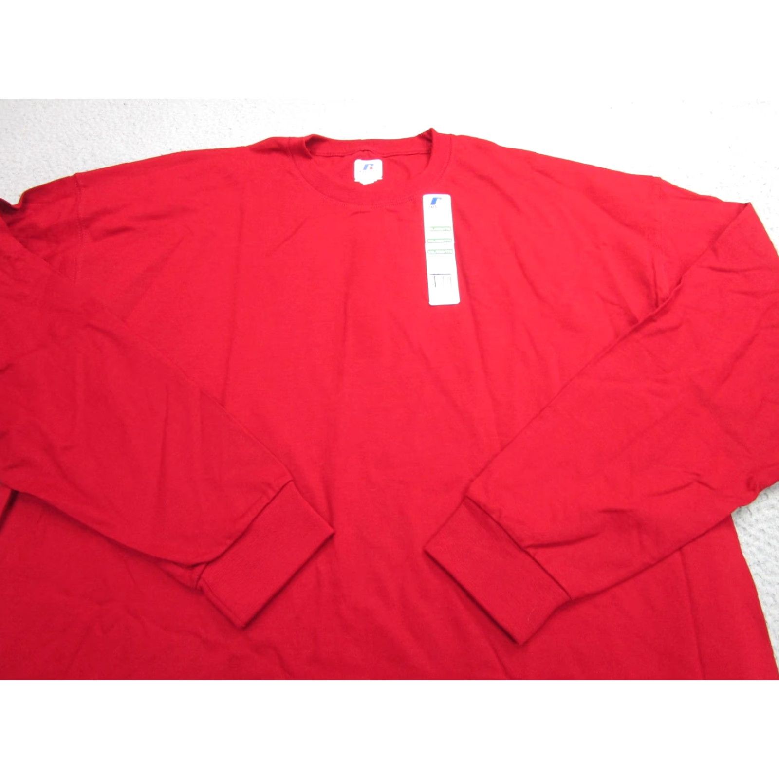 Russell Athletic RUSSELL ATHLETIC Long Sleeve Shirt Mens 2XL Cardinal Red Crewneck Cotton Size US XXL / EU 58 / 5 - 2 Thumbnail