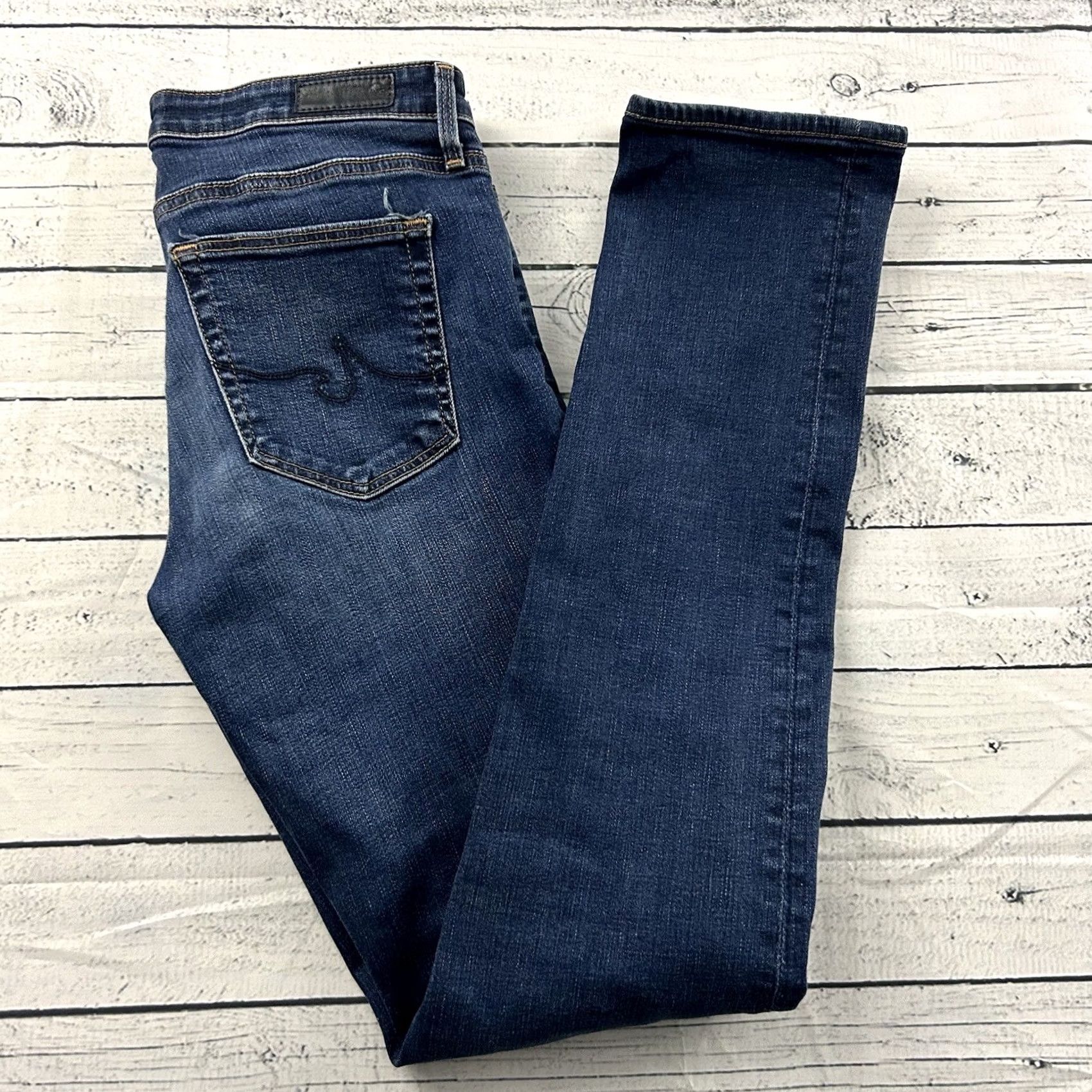 Denime Adriano Goldschmied AD The Harper Skinny Medium Wash Denim Blue Jeans Women's 27 Size 27" / US 4 / IT 40 - 2 Thumbnail