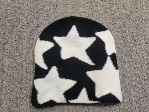 Other Big Stars All Over Graphic No Cuff Beanie Hat Black Size ONE SIZE - 2 Thumbnail