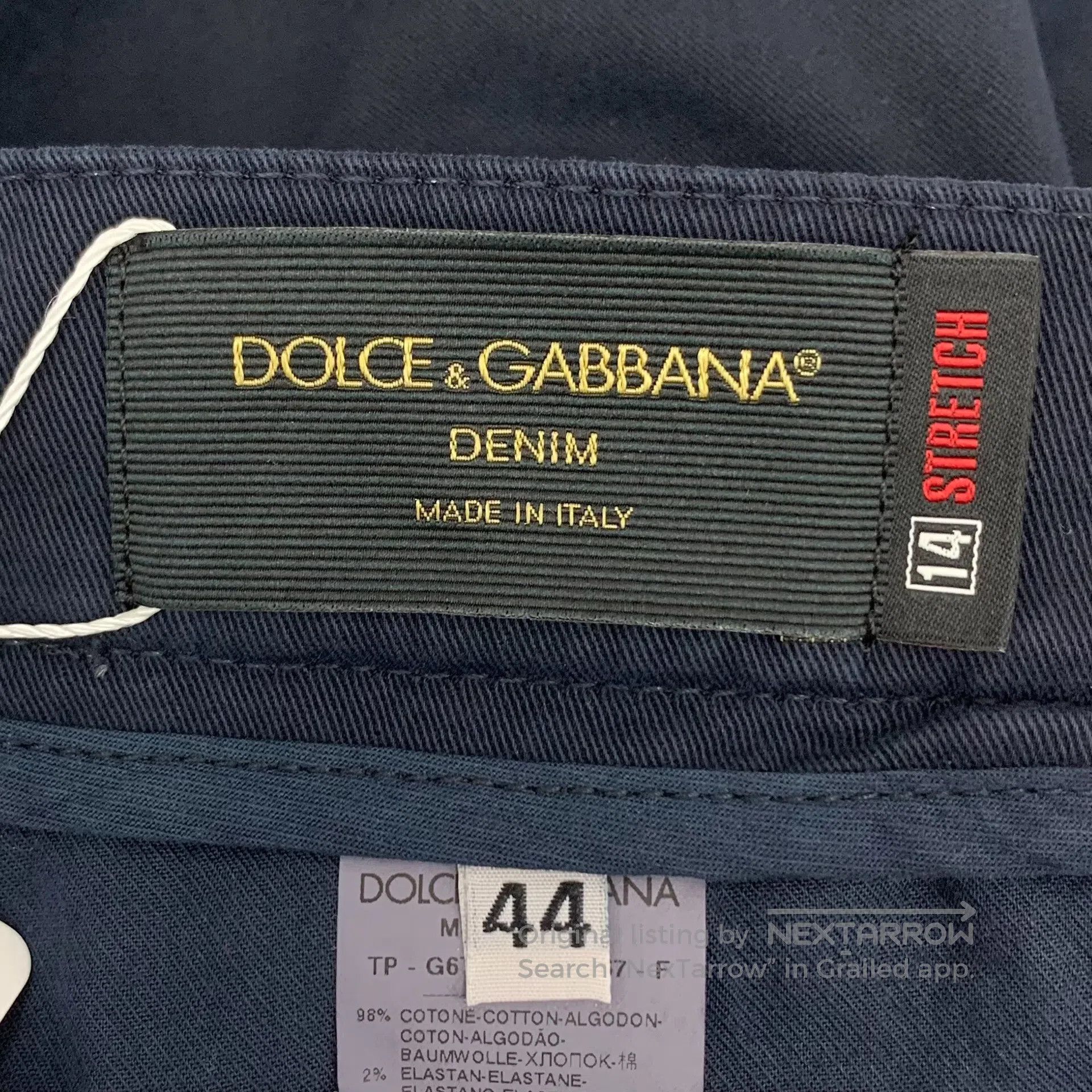Dolce & Gabbana Dolce Gabbana Dark Blue Crown Bee Embroidered Cotton Casua Size US 28 / EU 44 - 7 Thumbnail