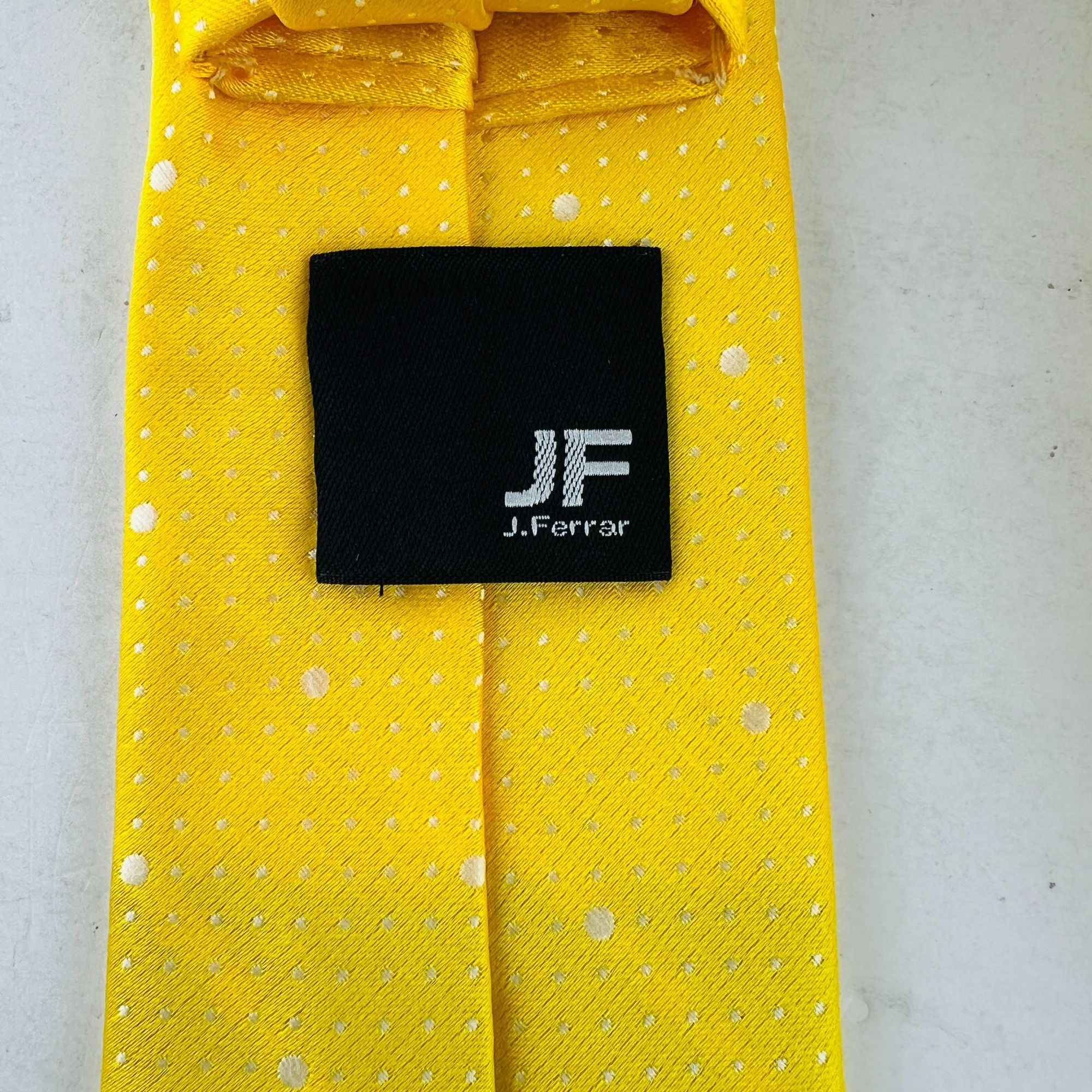 J Ferrar J Ferrar Yellow Dot Skinny Necktie Tie Size ONE SIZE - 3 Thumbnail