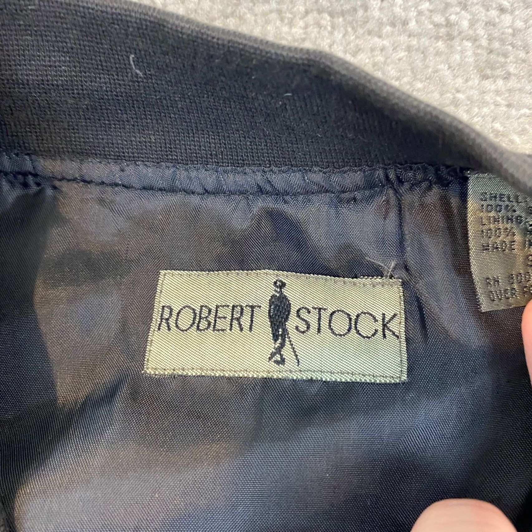 Vintage Robert Stock Jacket Mens Small Gray 100% Silk Shell Full Zip Lightweight Bomber Size US S / EU 44-46 / 1 - 2 Thumbnail