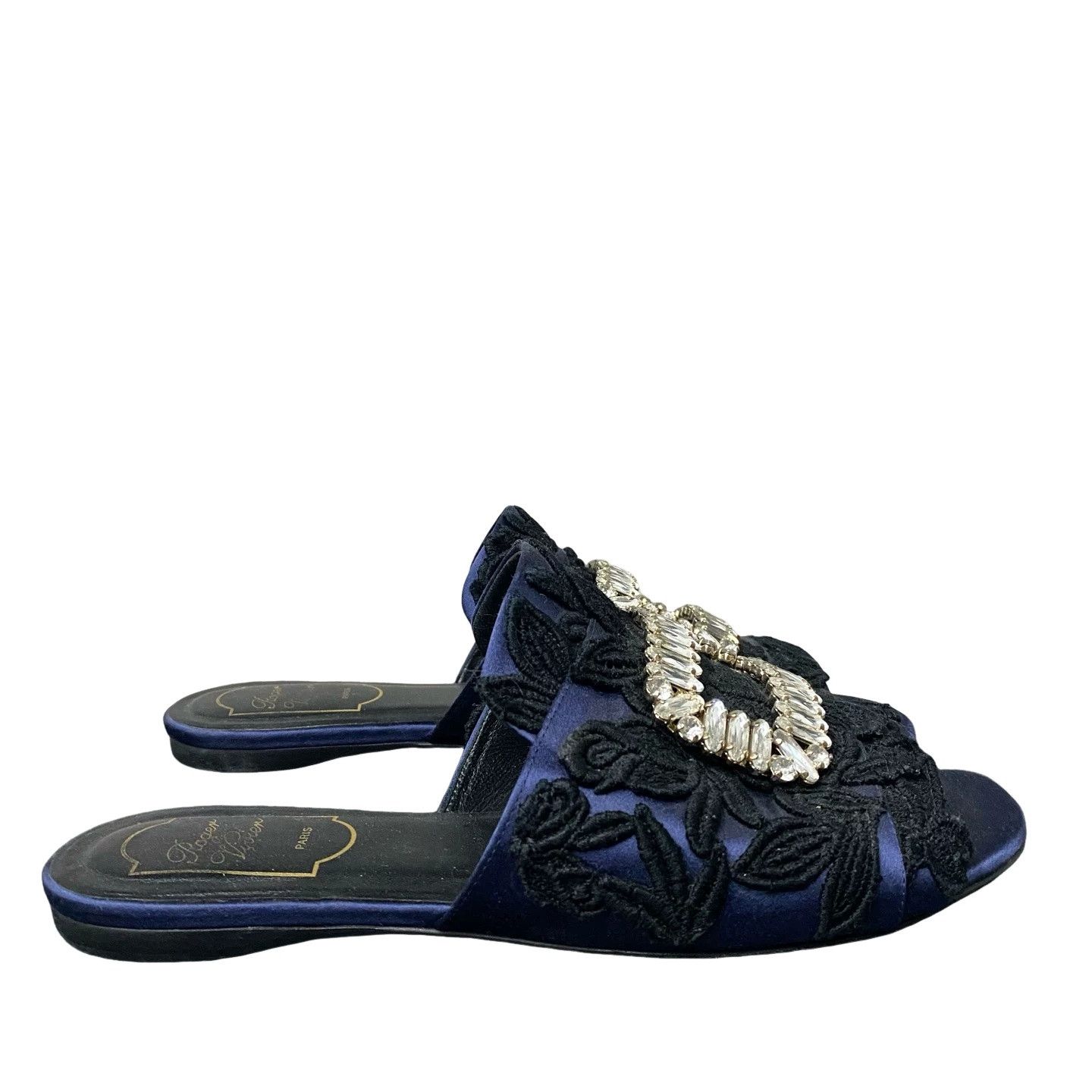 Roger Vivier Roger Vivier Crystal Satin Slides Size 38.5 Size US 8.5 / IT 38.5 - 1 Thumbnail