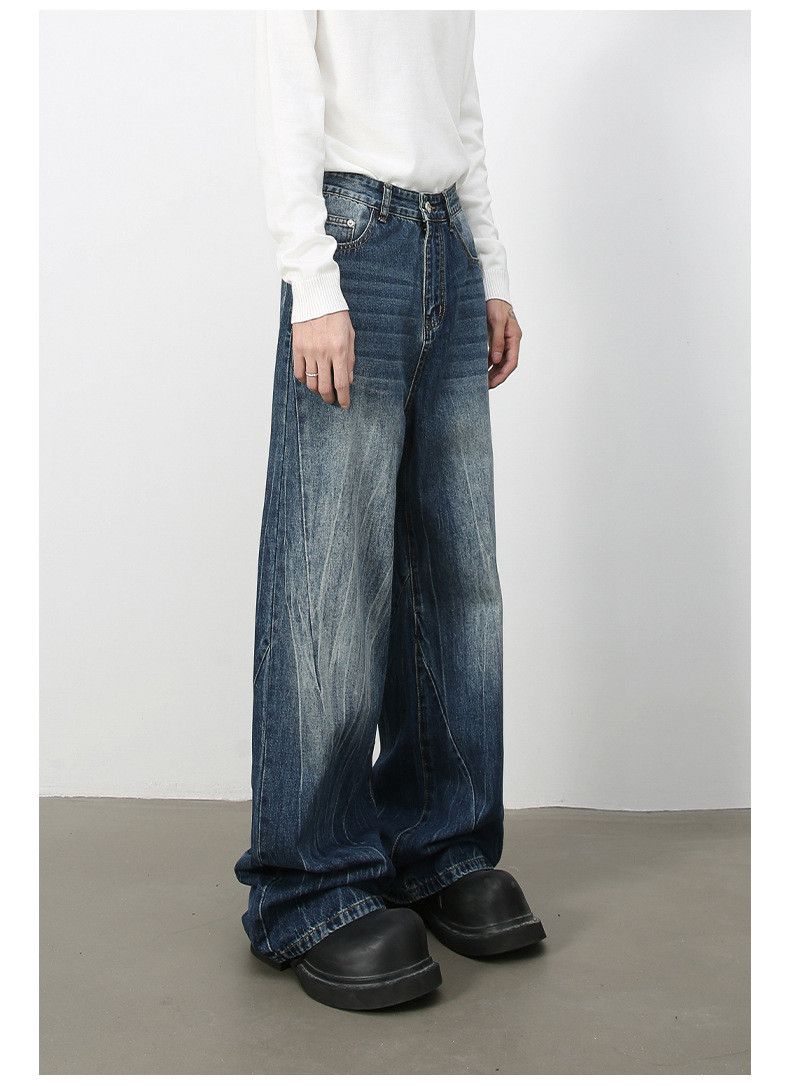 Japanese Brand × Jean Vintage distressed men's ripple loose straight jeans Size US 34 / EU 50 - 5 Thumbnail