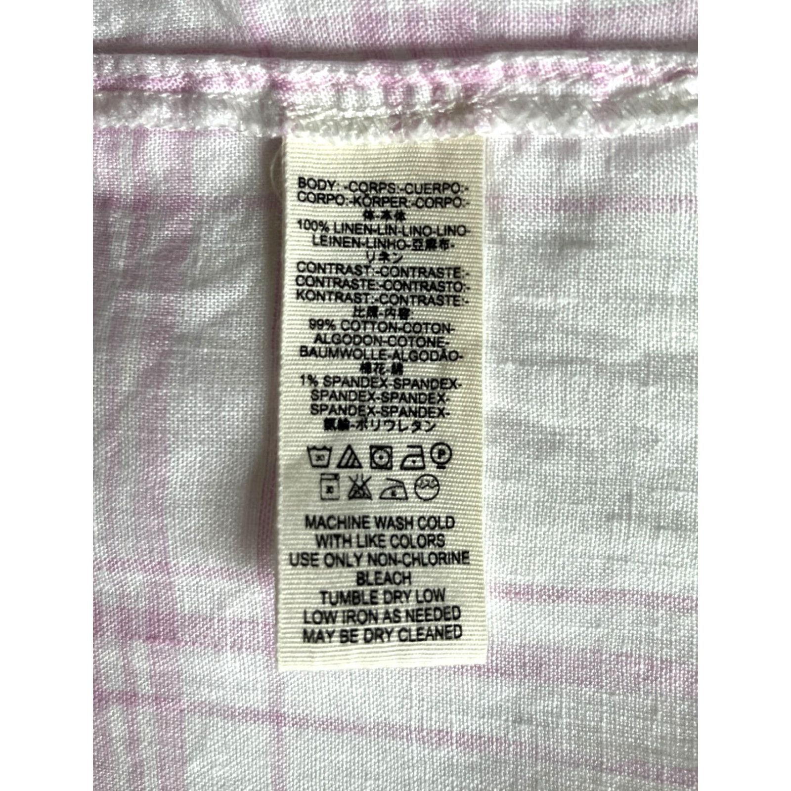 Free People VINTAGE Women's Free People No Limits Oversized Button-Up Linen Shirt Plaid XS White Pink Bohemian City Classic Casual 90s Mens Womens Girls Boys Size XS / US 0-2 / IT 36-38 - 7 Thumbnail