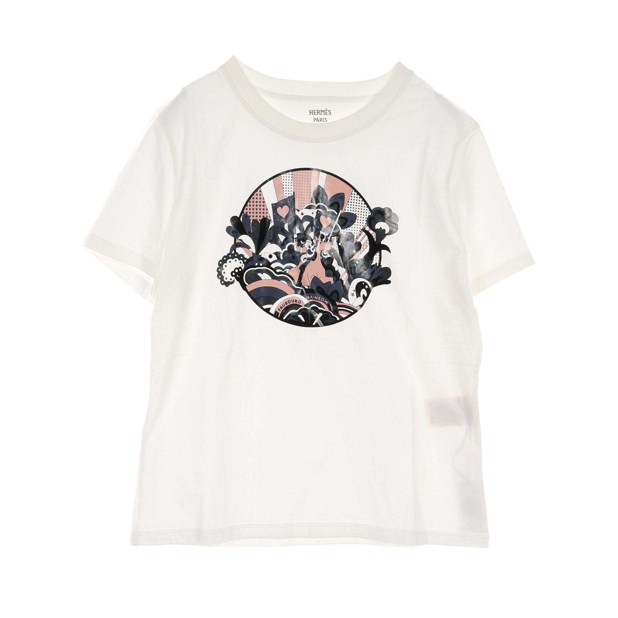 Hermes Hermes Cartouche T-Shirt Crew Neck Cotton White Size ONE SIZE - 1 Thumbnail