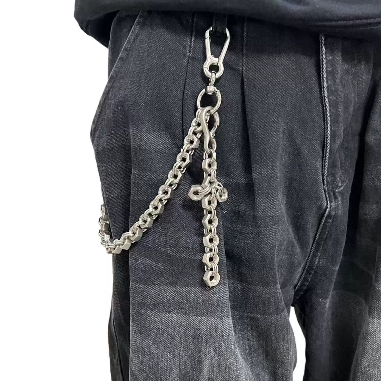 Vintage Retro hip-hop punk style jeans waist chain Size ONE SIZE - 4 Thumbnail