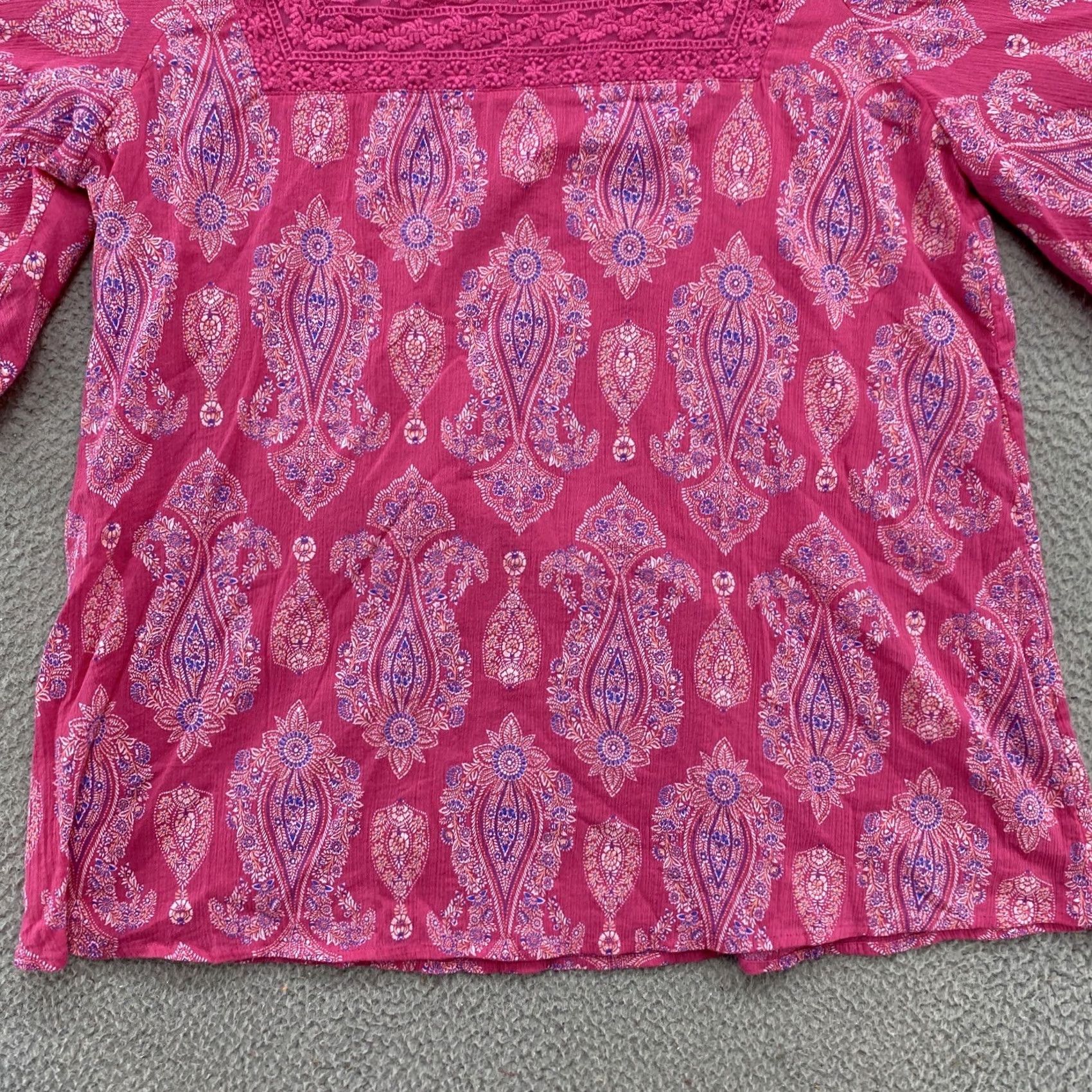 Blair Blair Womens Pink Paisley Tunic Top - Size XL India Made Size XL / US 12-14 / IT 48-50 - 2 Thumbnail
