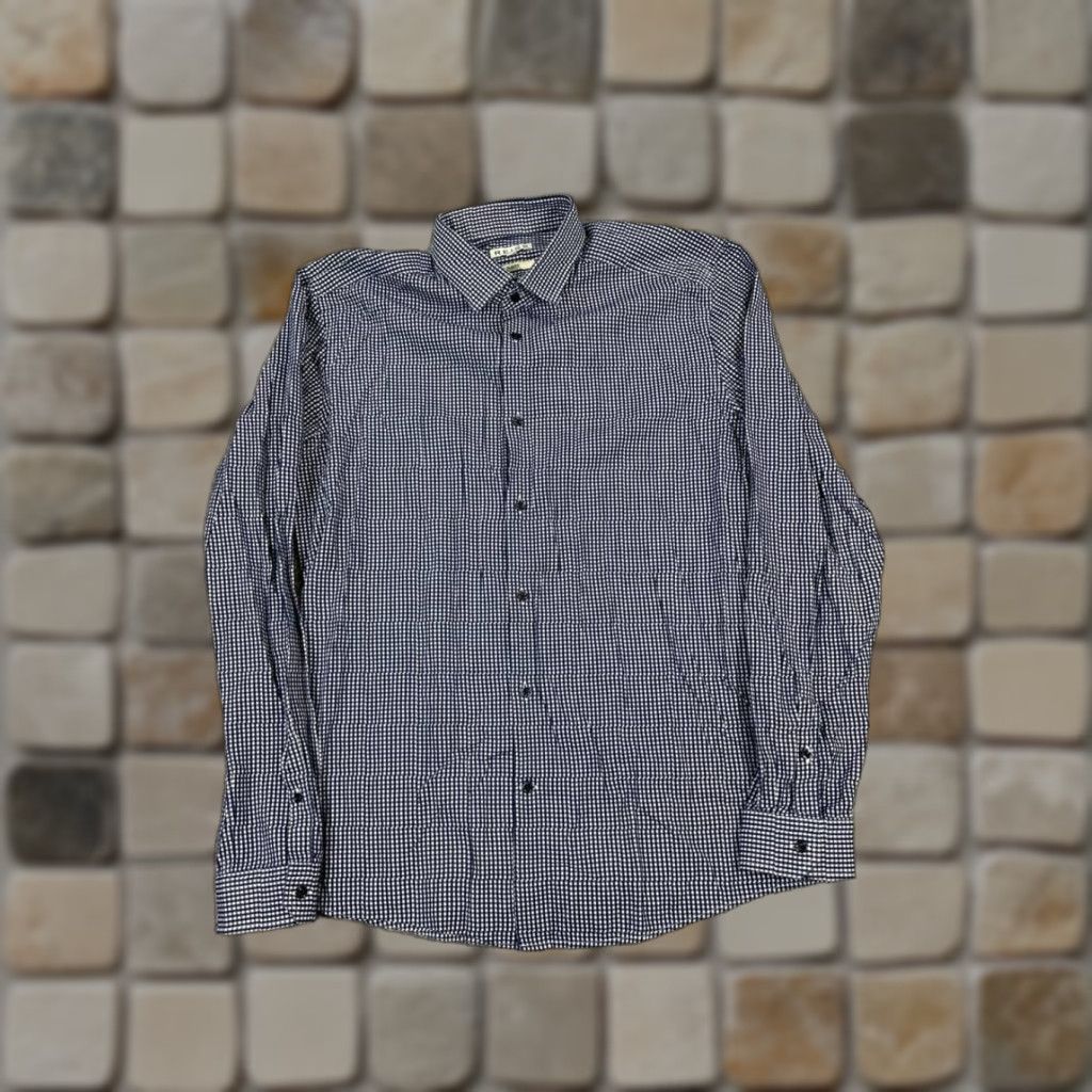 Reiss Reiss Shirt Mens Large Blue White Cotton Button Up Check Long Sleeve Casual Size US L / EU 52-54 / 3 - 1 Thumbnail