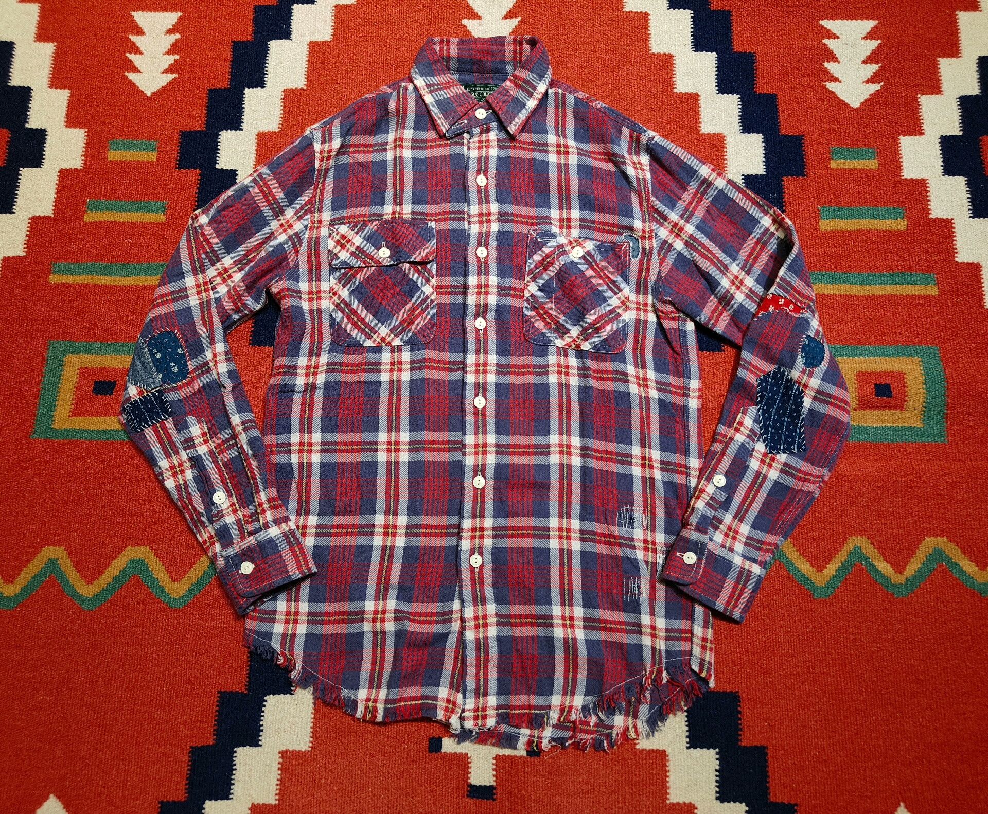 Polo Ralph Lauren Polo Country RL Distressed Flannel Shirt Size US XS / EU 42 / 0 - 1 Thumbnail