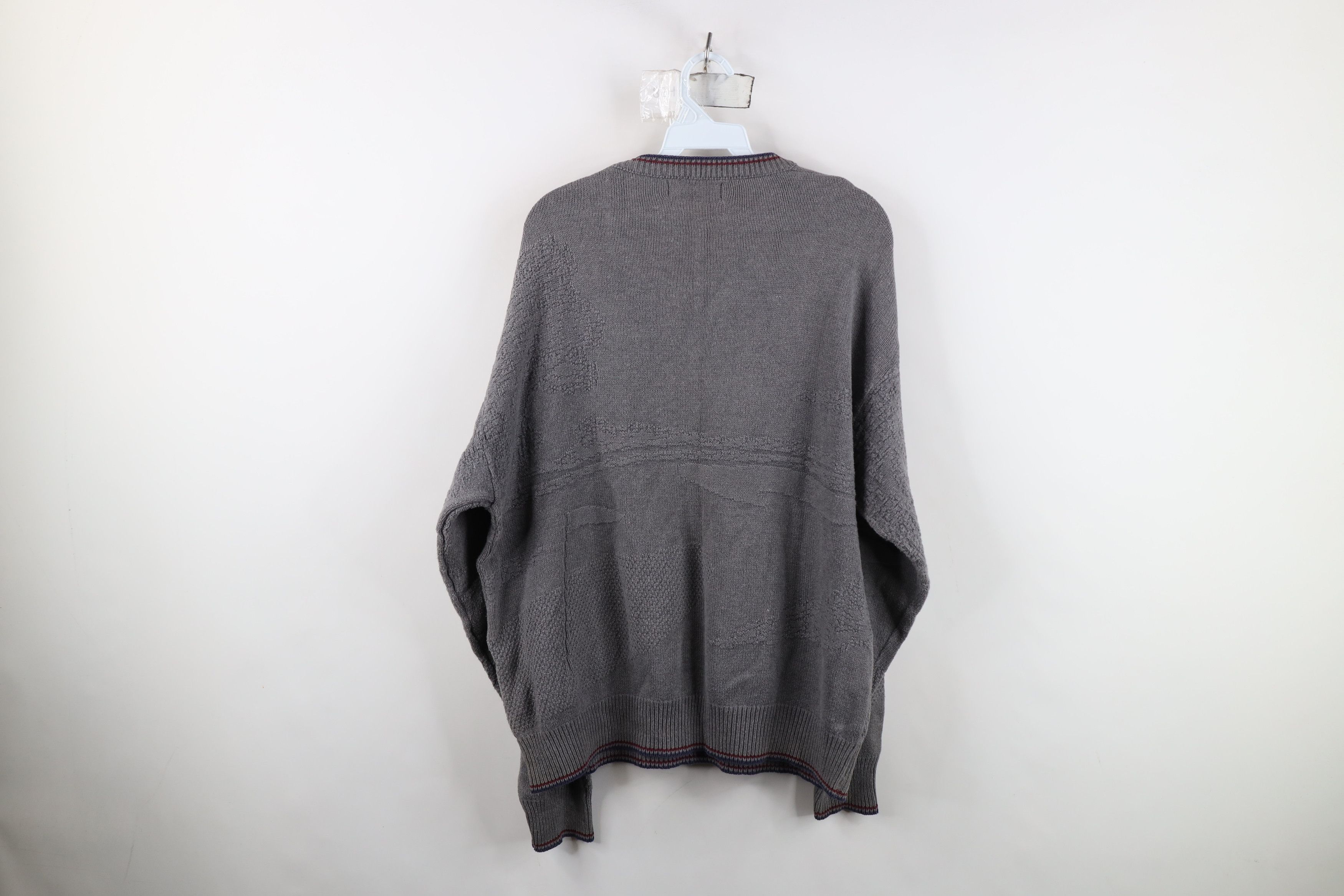 Vintage Vintage 90s Streetwear All Over Print Knit Sweater Gray USA Size US L / EU 52-54 / 3 - 10 Thumbnail