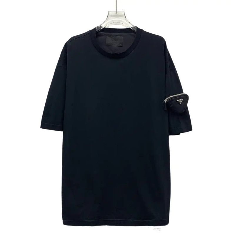 Prada Prada Black Cotton Men's T-Shirt Size US M / EU 48-50 / 2 - 1 Thumbnail