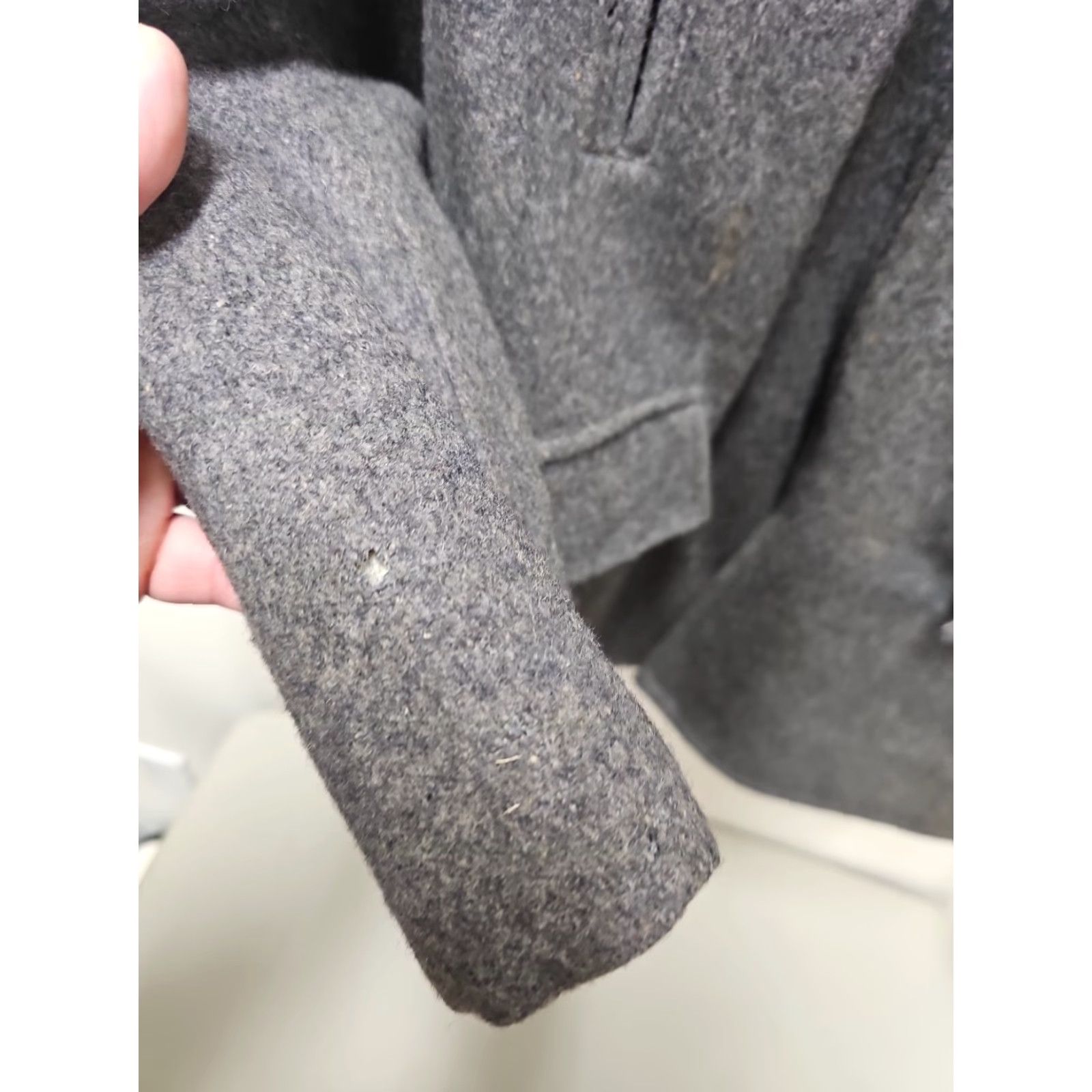 J Brand VINTAGE Buck Skein Brand Wool Thermalized Coat Jacket Outdoor 38 Gray 1950s Rockabilly Mens Size US XXS / EU 40 - 7 Thumbnail