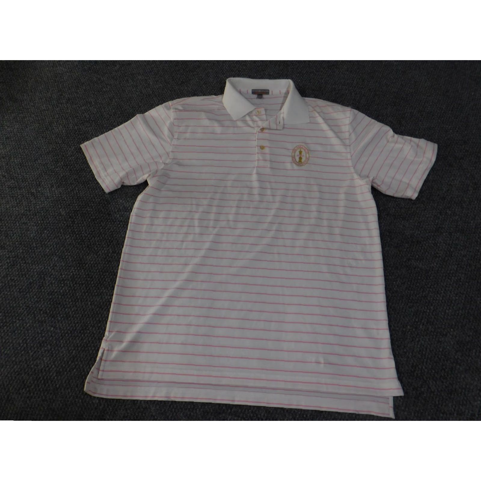Peter Millar VINTAGE Peter Millar Polo Shirt Mens L Pink Stripe Summer Comfort Golf US Amateur Size US L / EU 52-54 / 3 - 2 Thumbnail