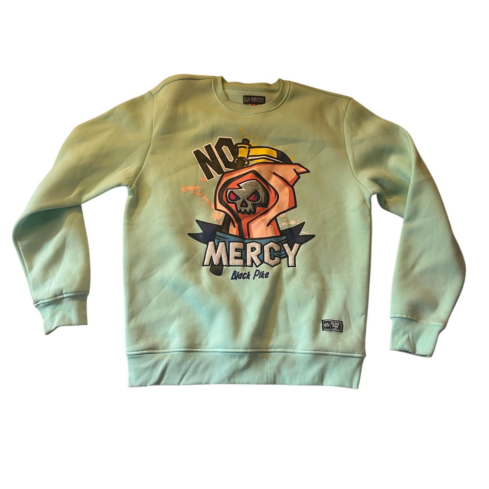 Other Black Pike "No Mercy" Graphic Sweatshirt Mint Green Size: XL Size US XL / EU 56 / 4 - 1 Thumbnail