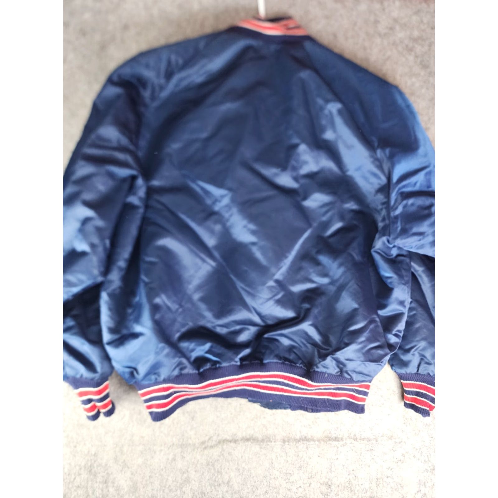 Vintage VINTAGE DeLong USA Satin Bomber Jacket Blue Embroidered Button Up Size L Men Size US L / EU 52-54 / 3 - 4 Thumbnail