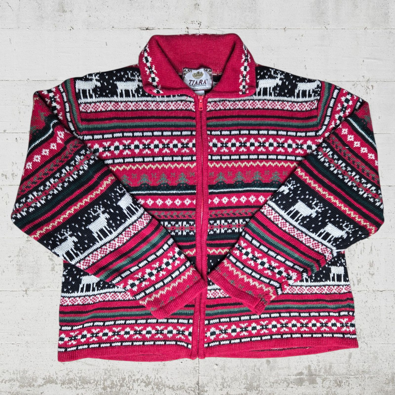 Vintage Y2K Red Moose Full Zip Winter Sweater Size XL Size XL / US 12-14 / IT 48-50 - 2 Thumbnail