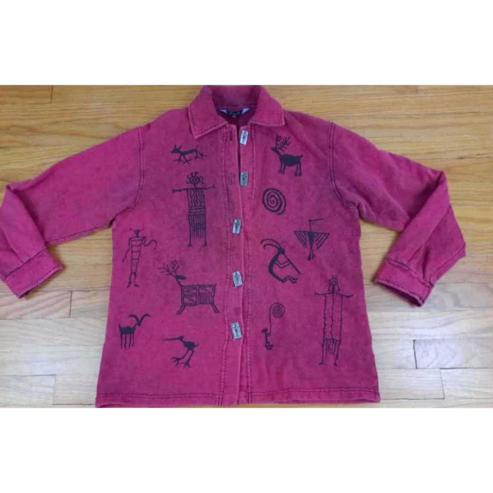 Vintage VINTAGE Bfofo Shirt Long Sleeve Button-Up Cotton Purple Southwestern Print Aztec Metal Button Heavy Canvas Women S Regular Size S Size S / US 4 / IT 40 - 2 Thumbnail