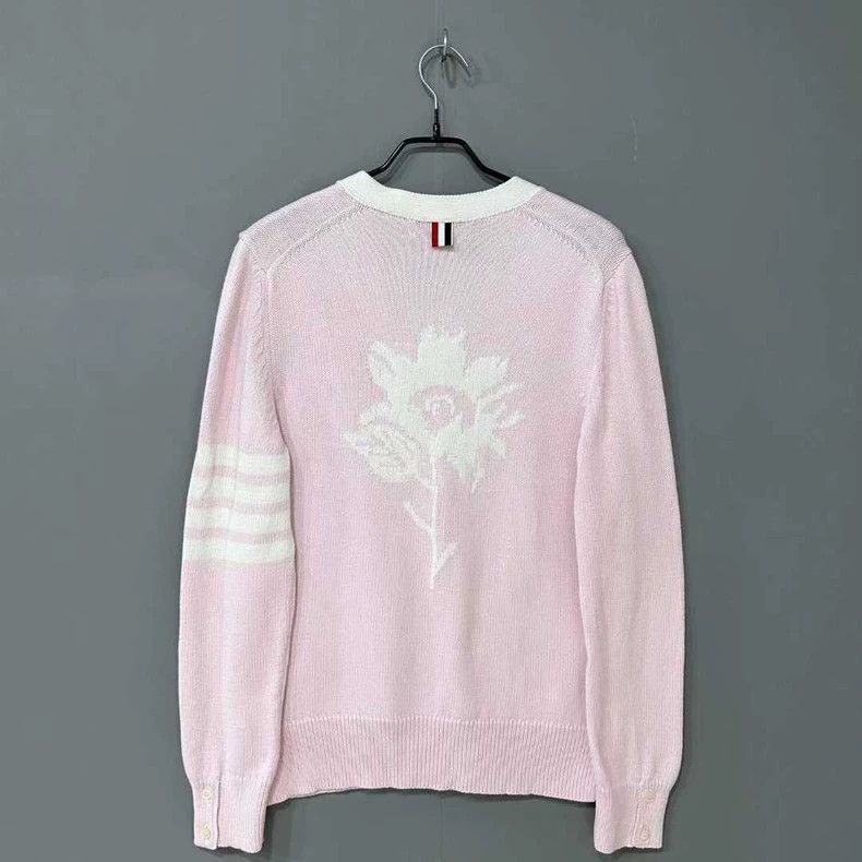 Thom Browne Thom Browne White floral knit cardigan Size S / US 4 / IT 40 - 3 Thumbnail