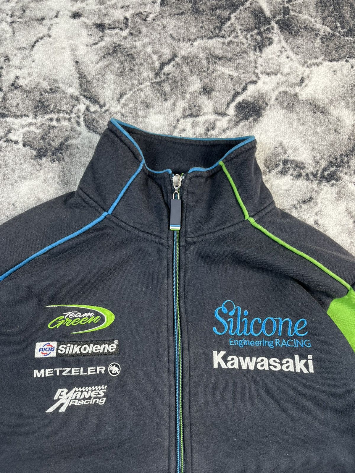 Vintage Vintage Kawasaki Racing Full Zip Jacket Size US L / EU 52-54 / 3 - 7 Thumbnail