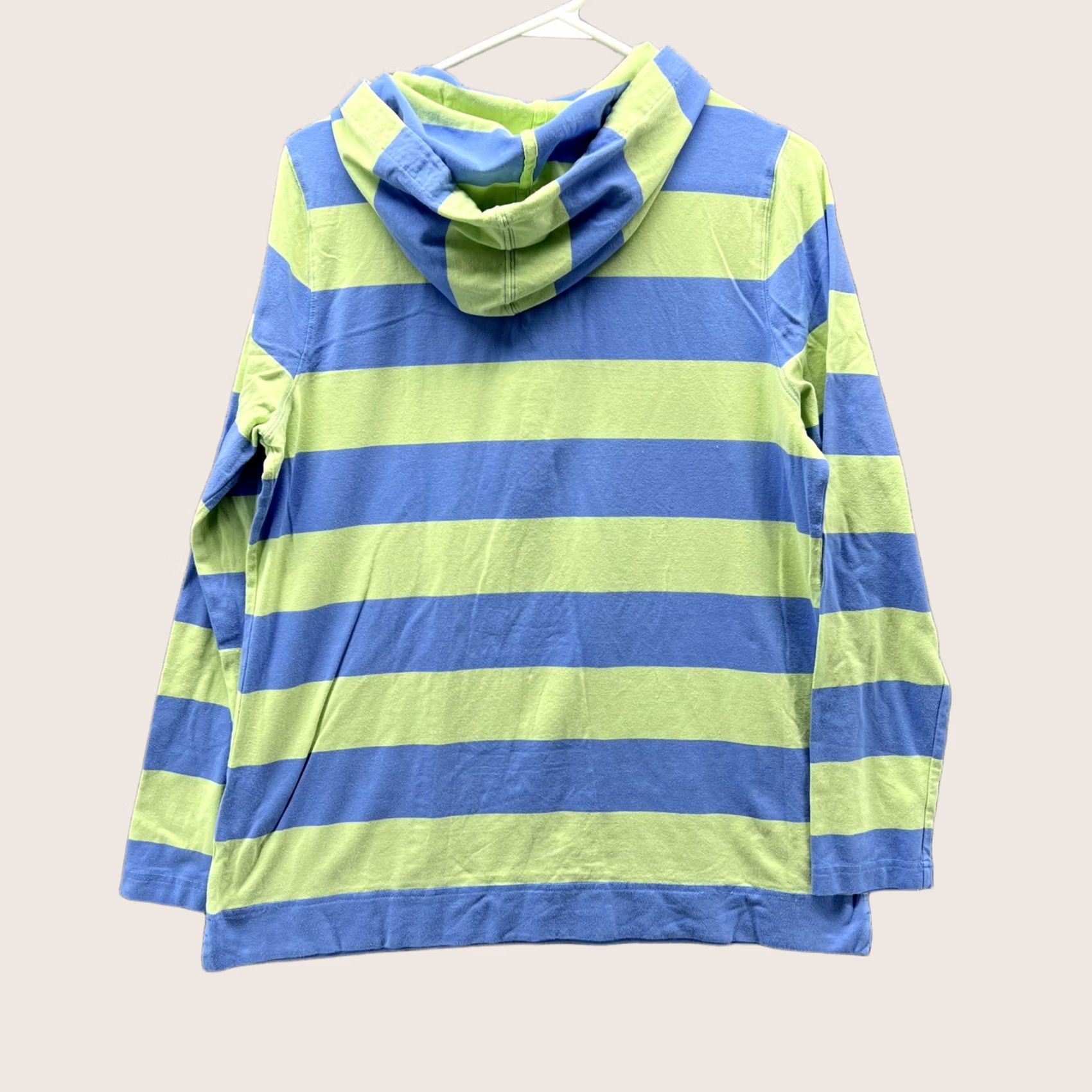 Vineyard Vines Vineyard Vines Shirt Womens Large Blue Green Stripe Hooded Collared Long Sleeve Size L / US 10 / IT 46 - 1 Thumbnail