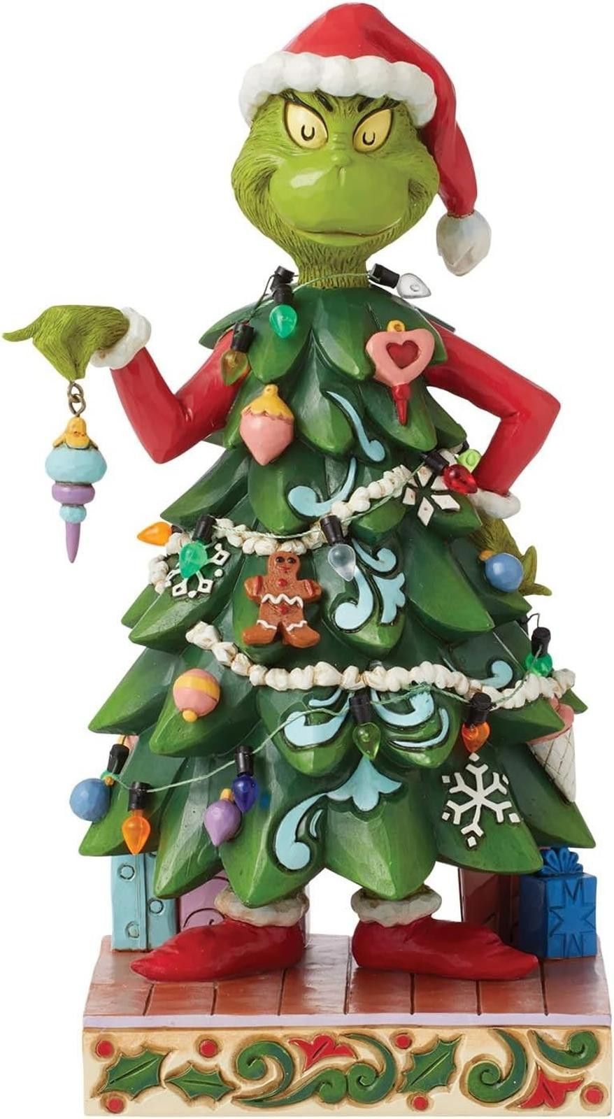 Dr. Seuss Grinch Dressed as a Christmas Tree Figurine NIB