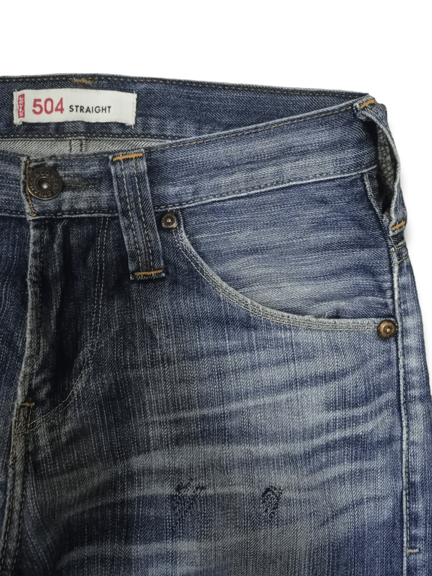 Levi's × Levi's Vintage Clothing Vintage 90s Levis 504 Blue Wash Distressed Rework Jeans Size US 31 - 6 Thumbnail