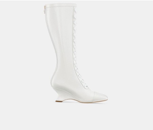 Dior o1w1db11124 Naughtily-D Wedge Boots in White Size US 12 / IT 42 - 1 Thumbnail
