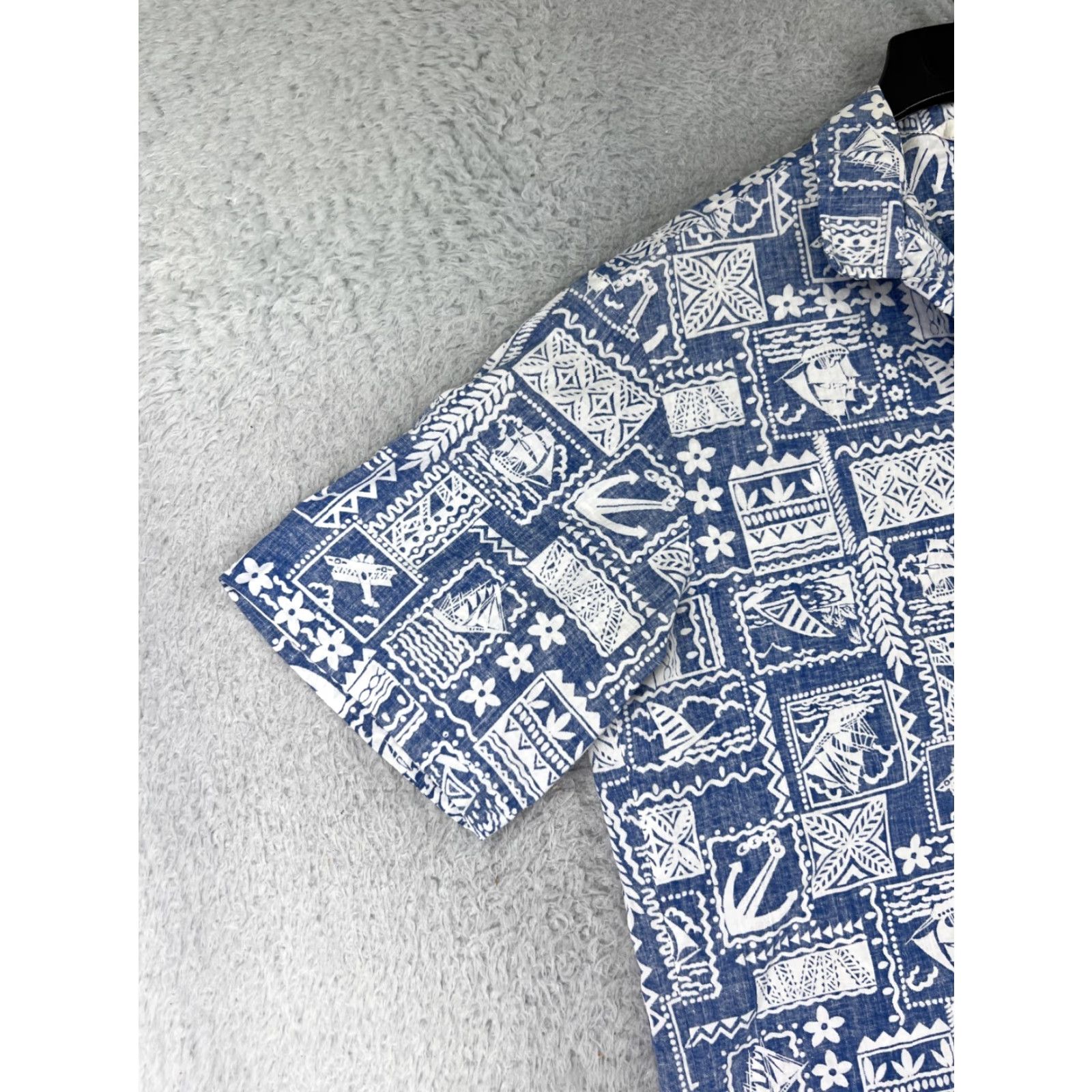 Vintage P&L Fashion Shirt Mens Blue White Floral Button-Up Casual Hawaiian Resort Aloha Travel M Medium Mens Shirts Size US M / EU 48-50 / 2 - 5 Thumbnail