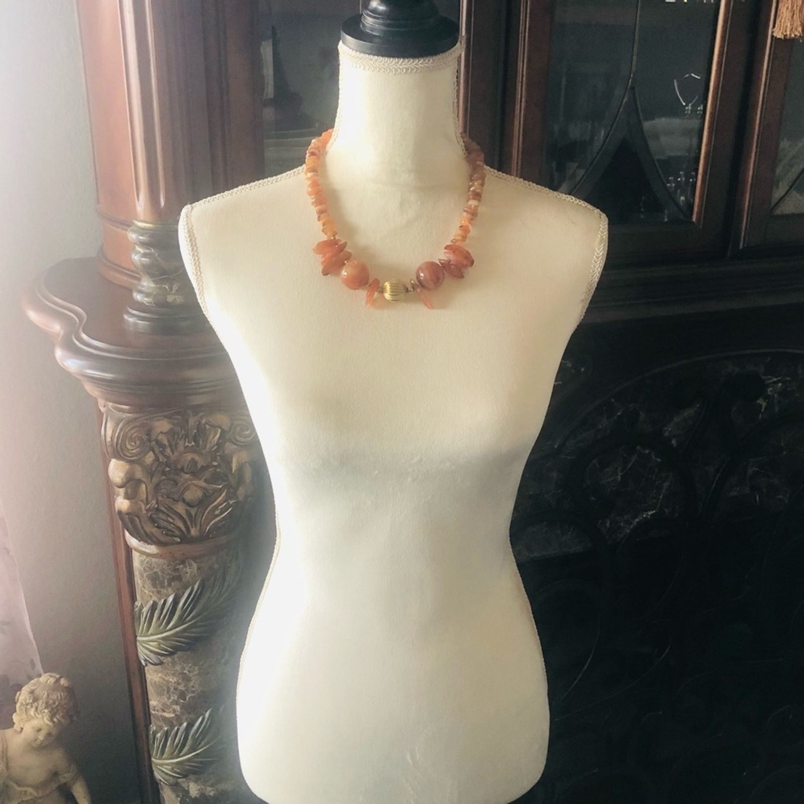 Vintage Vintage handcrafted genuine carnelian agate necklace Size ONE SIZE - 5 Thumbnail