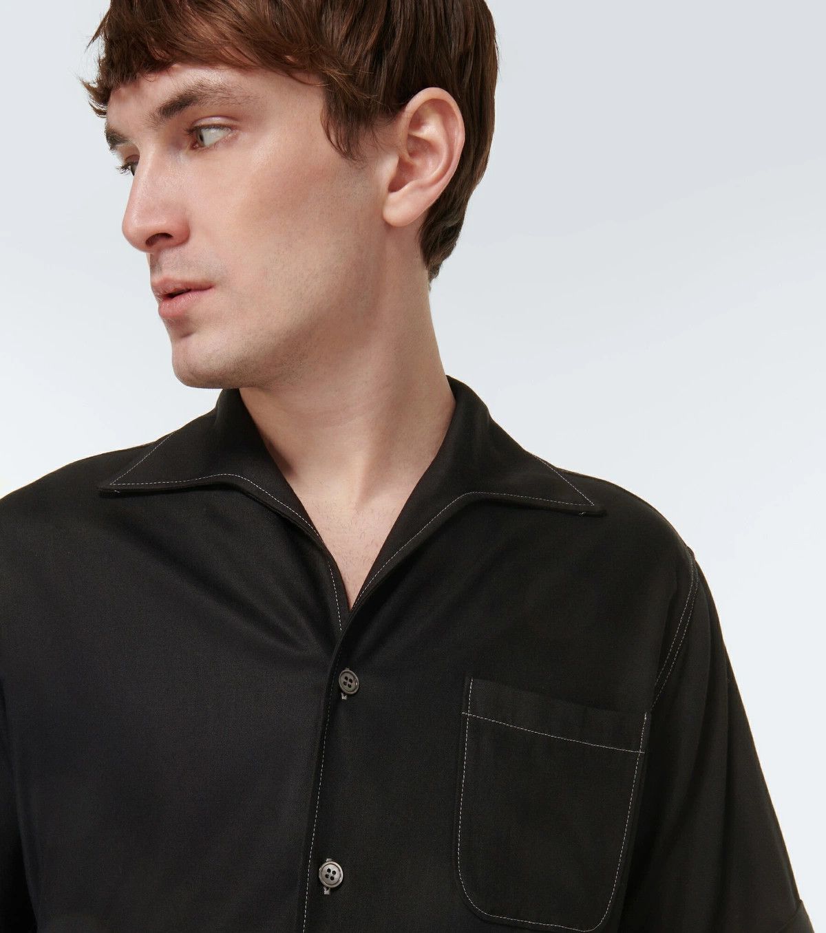 Maison Margiela o1w1db11225 Short-sleeve Tweed Shirt in Black Size US XL / EU 56 / 4 - 5 Thumbnail