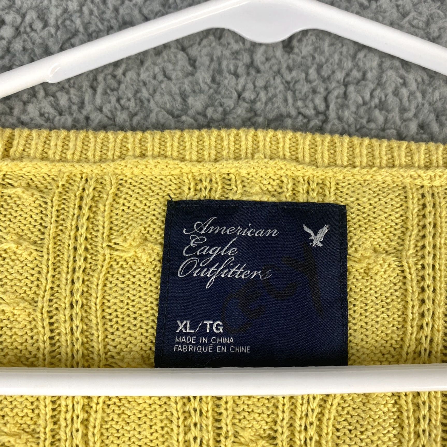 American Eagle Outfitters American Eagle Women's Sweater Long Sleeve V-Neck Pullover XL Yellow Knit Fall Casual Size XL / US 12-14 / IT 48-50 - 4 Thumbnail