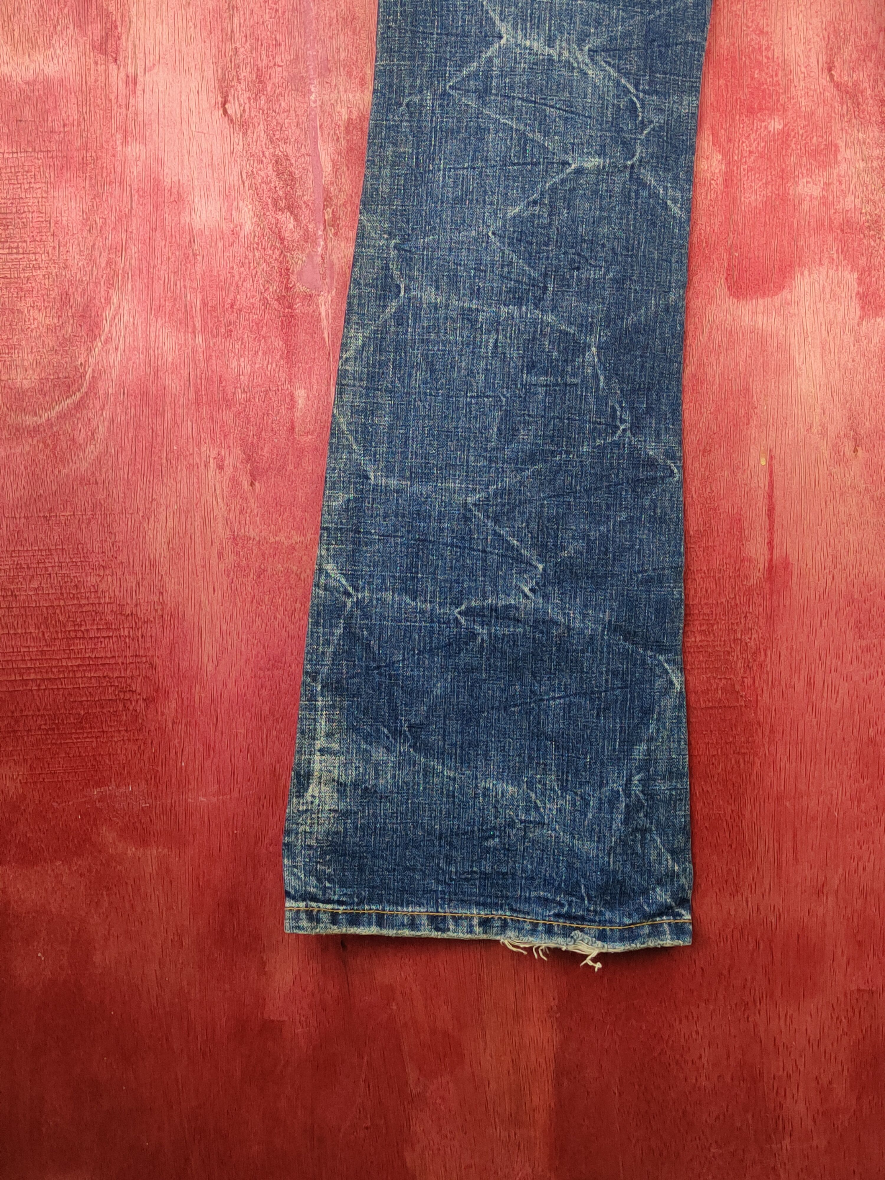 Japanese Brand DL Maraxia Blue bootcut Distressed ripped faded Denim #S1535 Size 27" / US 4 / IT 40 - 9 Thumbnail